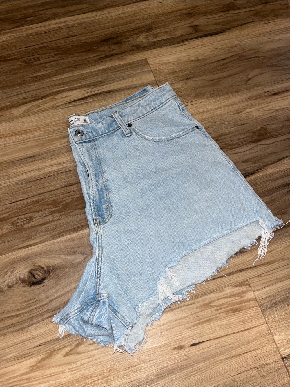 Abercrombie & Fitch Light Blue Distressed Denim Jean Shorts